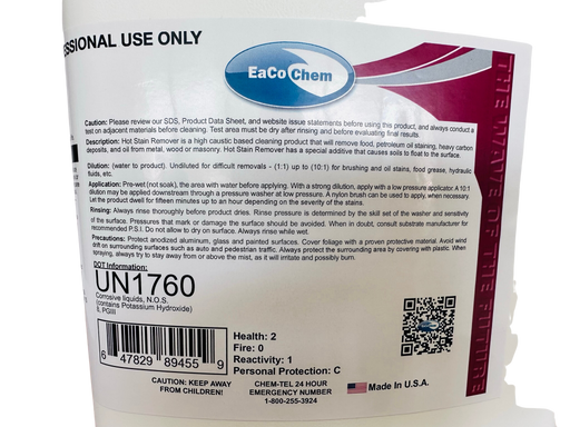 Hot Stain Remover - Remove Food, Oil, Petroleum, and Carbon Deposit Staining from Masonry and Concrete-EaCo Chem-znshoping.store