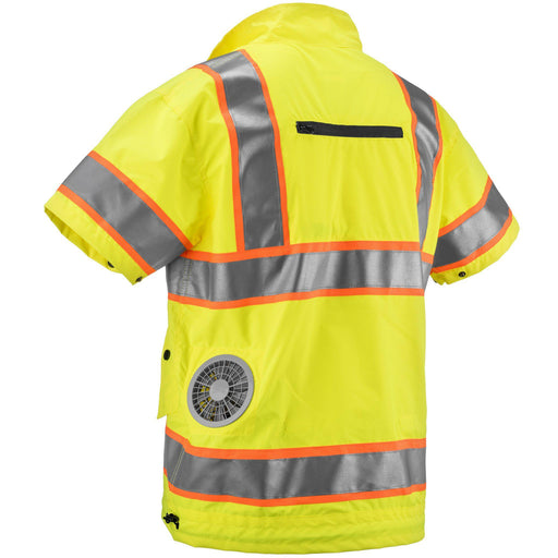 High Visibility Short Sleeve Cooling Jacket w/ Lithium Ion Battery - YELLOW (Free US Shipping)-Zippkool-znshoping.store