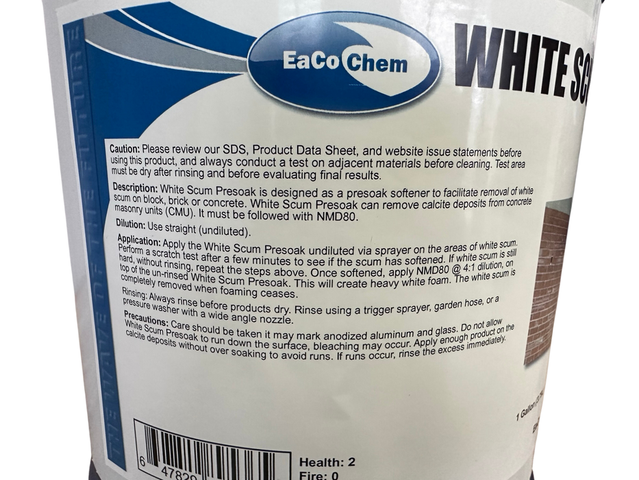 White Scum Presoak - Remove White Deposits from Brick, Block, and Concrete-EaCo Chem-znshoping.store