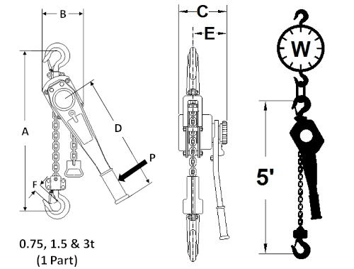 Lever Hoist 10' Lift ZP Chain-Badger-znshoping.store