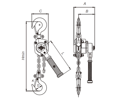 Lever Hoist (1/4 Ton) G80 Chain-Badger-znshoping.store