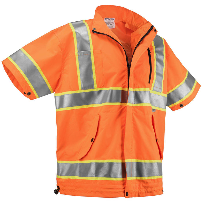 High Visibility Short Sleeve Cooling Jacket w/ Lithium Ion Battery - ORANGE (Free US Shipping)-Zippkool-znshoping.store