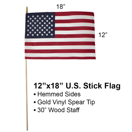 American Stick Flag - 12" x 18"-Collins Flags-znshoping.store