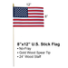 American Stick Flag - 8" x 12"-Collins Flags-znshoping.store