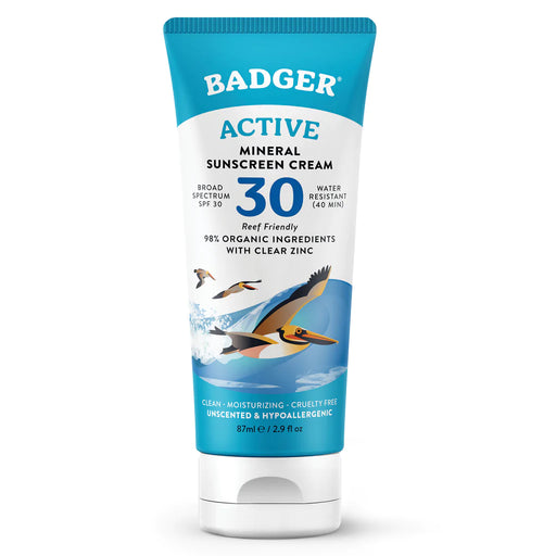 Badger Active Mineral Sunscreen Cream - SPF 30-Badger-znshoping.store