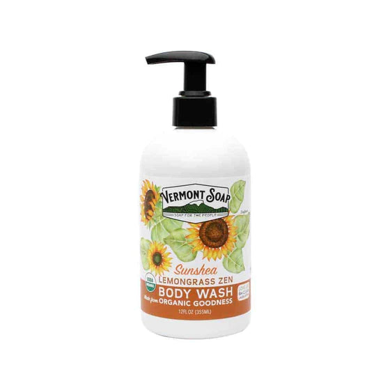 Organic Shea Butter Body Wash - 12oz Pump-Vermont Soap-znshoping.store