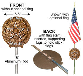 Aluminum Memorial Marker & Flag Holder-Collins Flags-znshoping.store