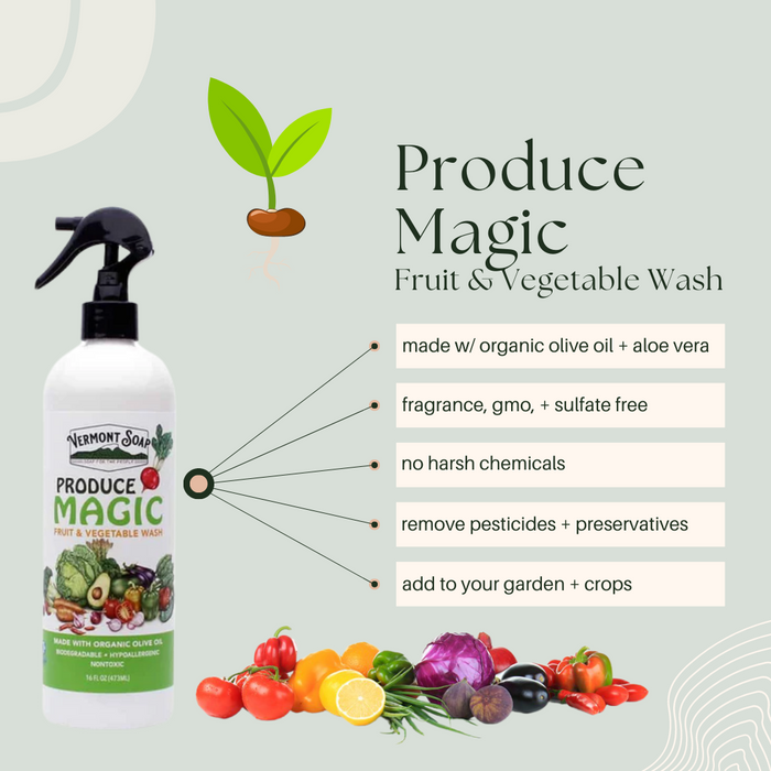 Produce Magic Fruit & Veggie Wash Spray-Vermont Soap-znshoping.store