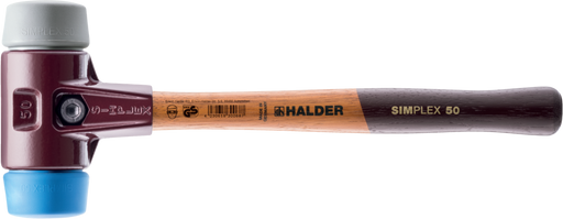 Simplex Mallet w/ Cast Iron Housing and Blue Soft Rubber & Grey Rubber Faces-Halder-znshoping.store