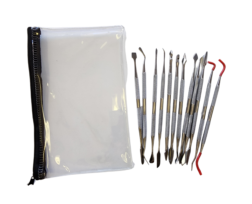 12-Piece Stainless Steel Tool Set w/ Zip Top Bag-Past Horizons-znshoping.store