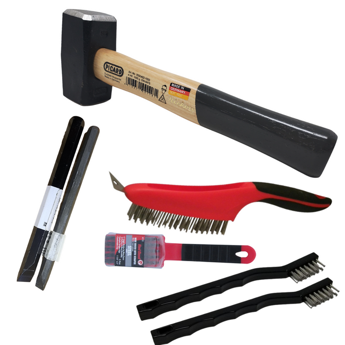 Stone Surface Prep Kit - Hammer, Chisel, Stainless Brush-znshoping.store-znshoping.store