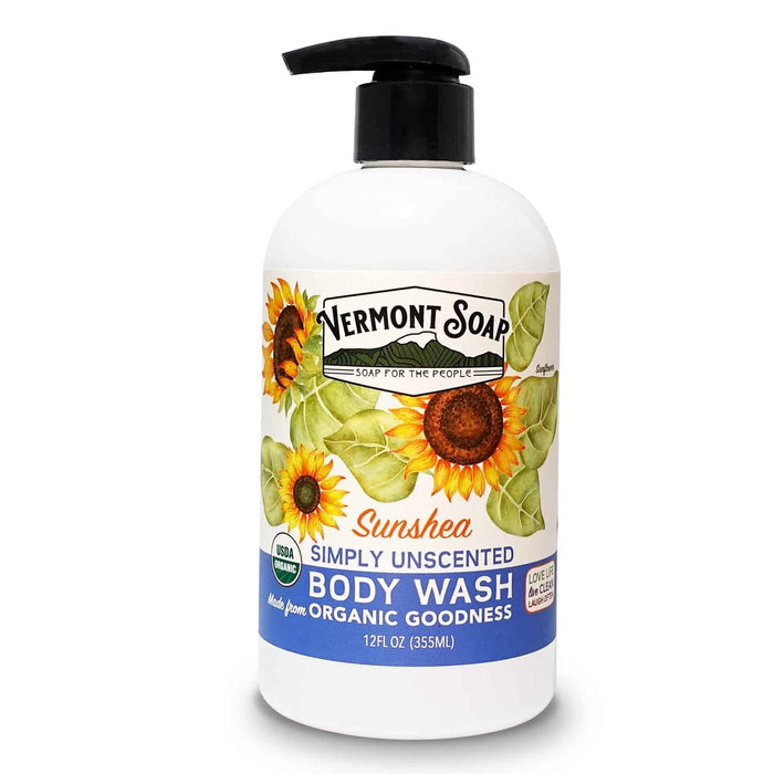 Organic Shea Butter Body Wash - 12oz Pump-Vermont Soap-znshoping.store