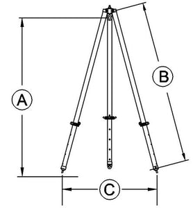 Steel Tripod Adjustable Height-Wallace Cranes-znshoping.store